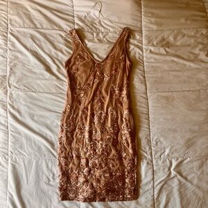 MARINA Embroidered Pink Midi Dress